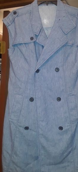 Zahra basic blue jean long vest - Picture 2 of 3